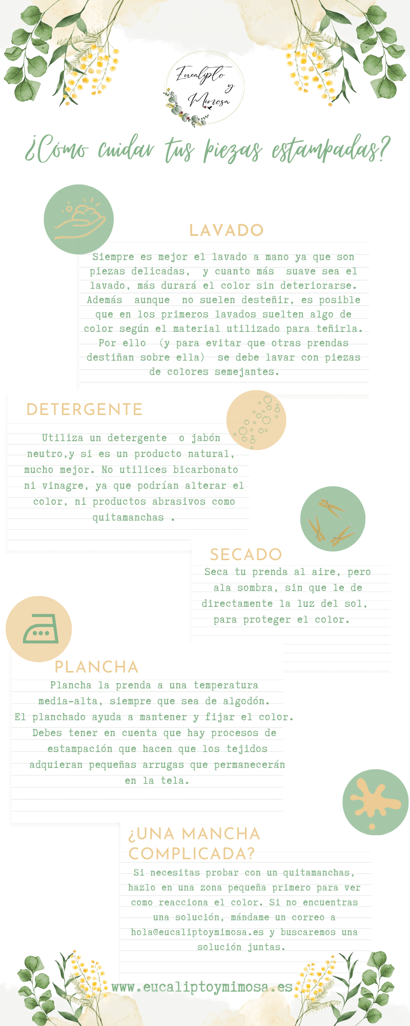 cuidado de las piezas